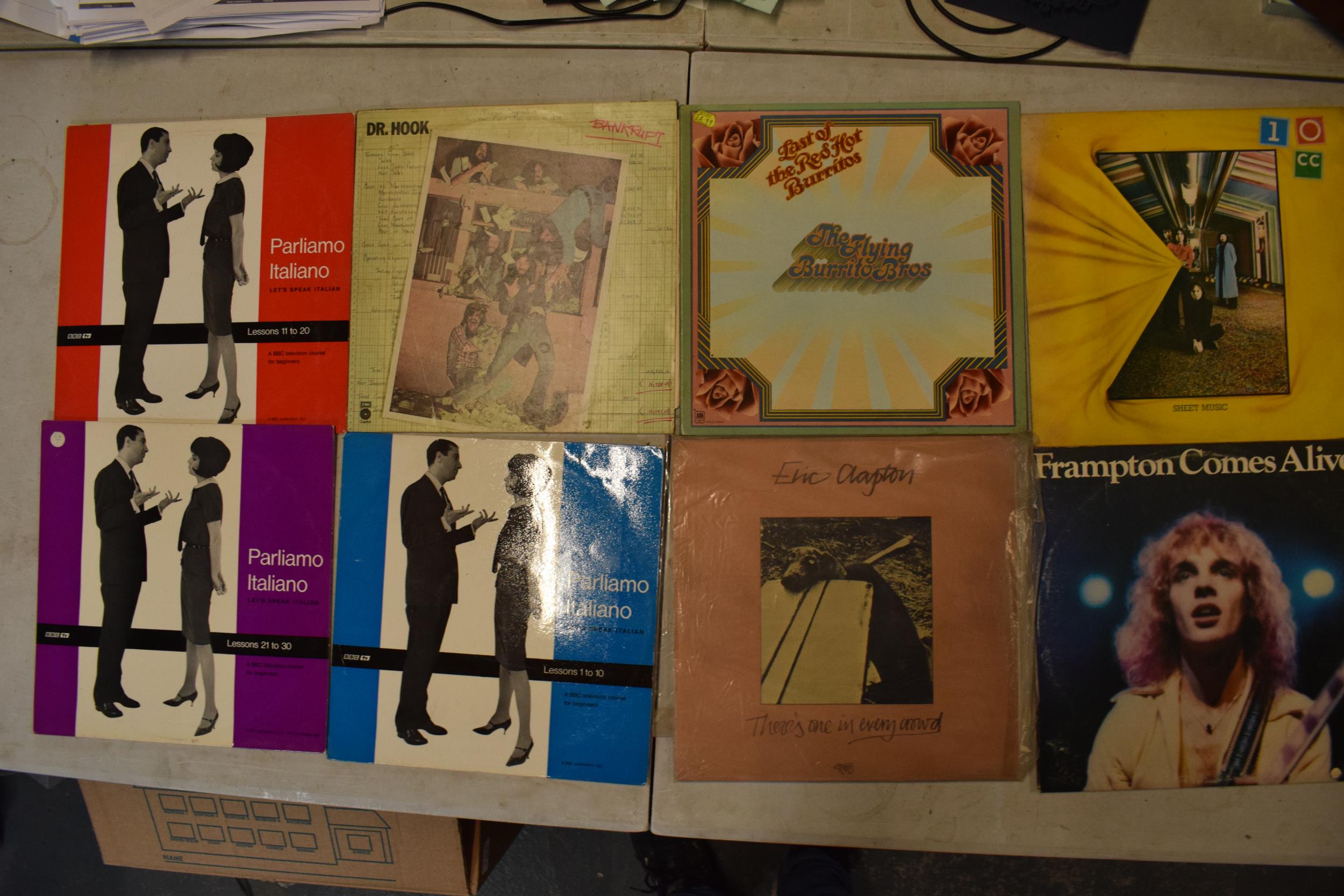 A collection of vinyl records to include artists such as Eric Clapton, Yes, Wishbone Ash and other