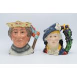 Large Royal Doulton character jugs to include Henry V D6671 and Bonnie Prince Charlie D6858 (2).