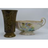 A pair of Royal Winton items to include a floral lustre 'Vanessa' posy basket and an Antigua vase (