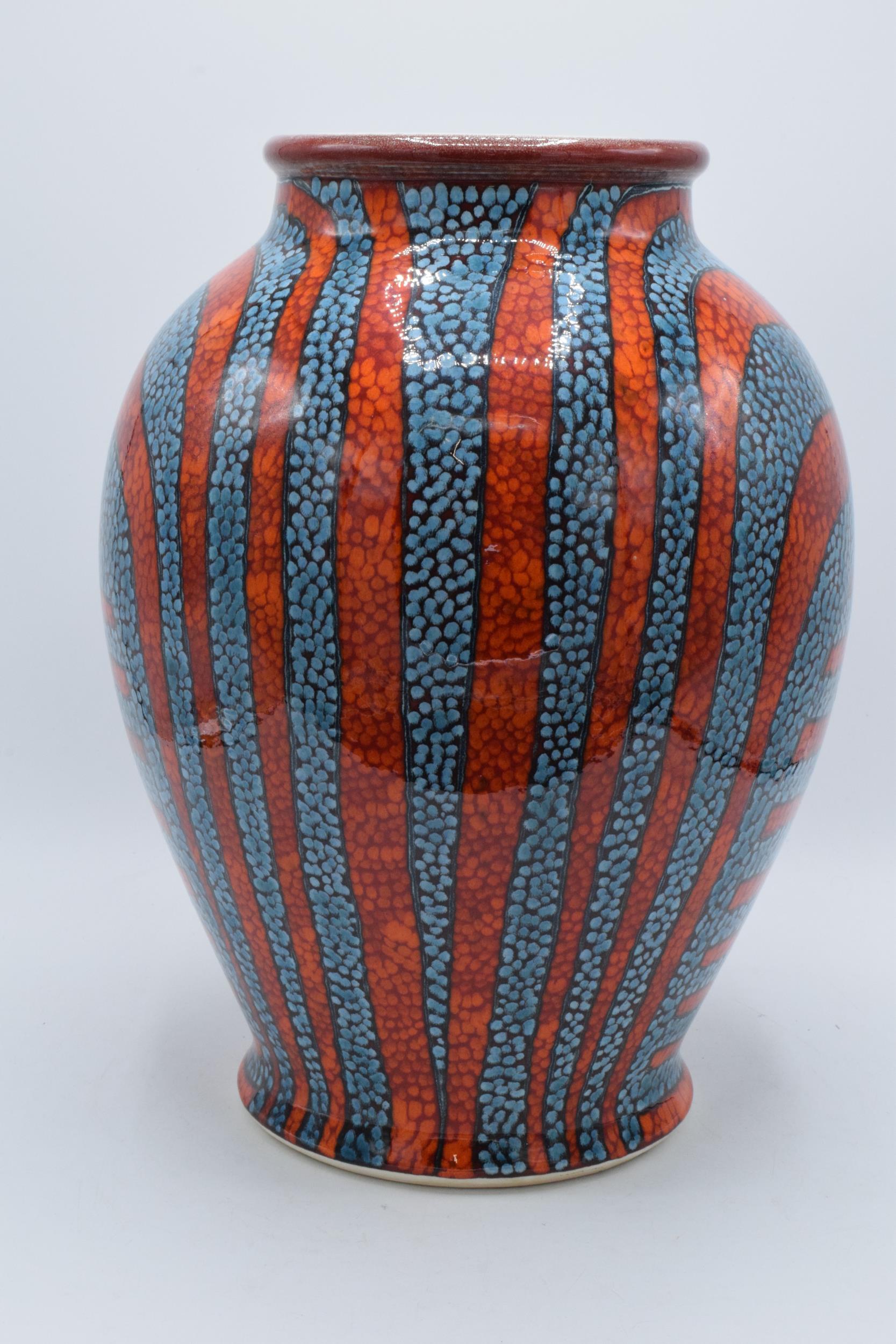 Large Poole Pottery Studio bulbous vase in the Tutankhamun design signed by Nicola Massarella - Image 2 of 3
