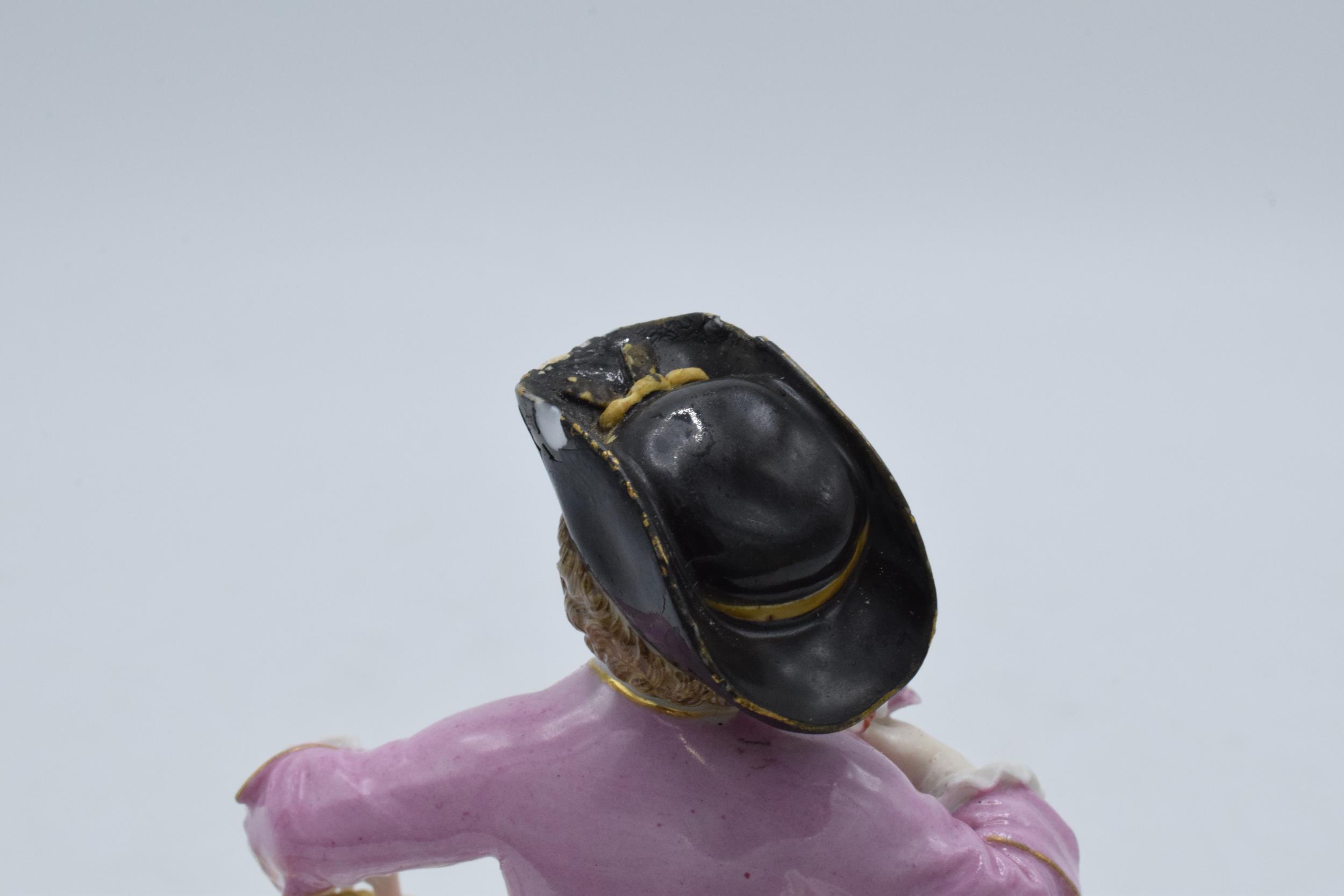 A late 19th / early 20th century Meissen figural table salt in the form of a young boy in 18th - Image 4 of 6