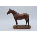 Beswick Thoroughbred matte brown horse on base In good condition with no obvious damage though