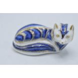 Royal Crown Derby paperweight blue fox. First quality with stopper. In good condition with no