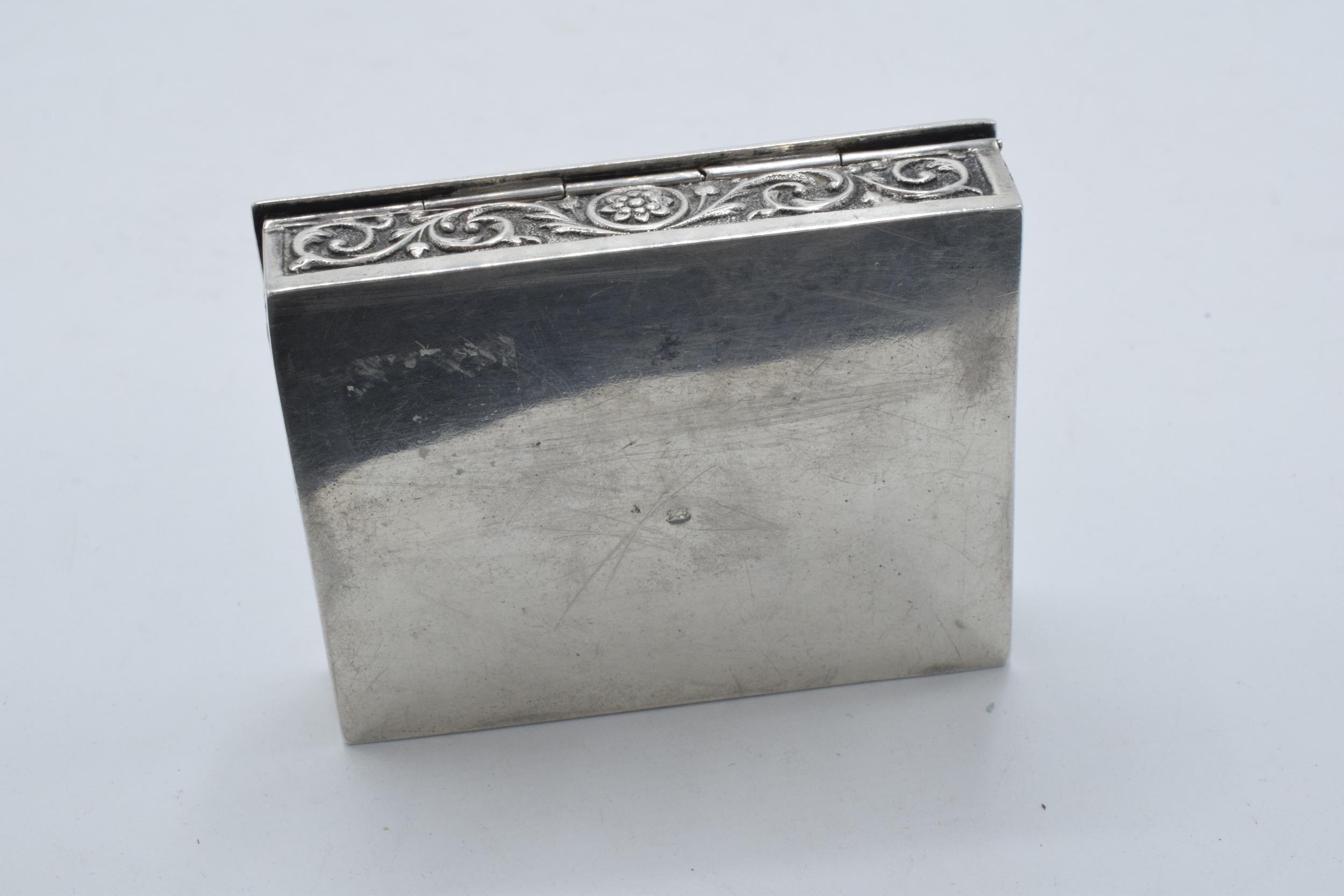 A continental silver ornate repousse antique box, 152.5 grams. 8.5 x 6.5cm. - Image 5 of 6