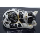 Boxed Royal Crown Derby paperweight Misty the Kitten. First quality with stopper. In good