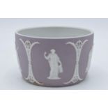 A late 19th / early 20th century lilac Jasperware pot, believed to be Dudson. 13cm wide. In good