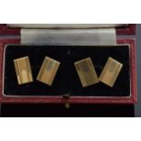 A cased pair of 9ct gold cufflinks with full hallmarks to reverse. 5.4 grams.