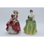 Royal Doulton figures Top o'the Hill HN1834 and Fleur HN2368 (2). In good condition with no