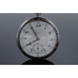 'Swiss Bank Corporation 1872-1922' Zenith top wind silver 0.925 cased pocket watch with silver