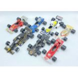 A collection of Polistil and Burango Formula 1 car models to include Ferrari B3, Tyrell F1, Lotus