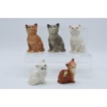 A collection of Beswick cats and kittens to include 1886 in ginger, grey and white together with