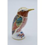 Boxed Royal Crown Derby paperweight Hummingbird. First quality with stopper. In good condition