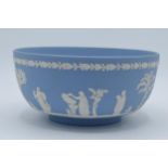 Wedgwood light blue Jasperware bowl 20.5cm diameter. In good condition with no obvious damage or