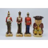 A collection of pottery figures of British Military fingers to include 1812 3rd Regiment of Dragoons