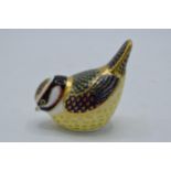 Royal Crown Derby paperweight Blue Tit, first quality with gold stopper. In good condition with no
