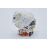 Royal Crown Derby paperweight Derby Dormouse, first quality with gold stopper. In good condition