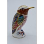 Royal Crown Derby paperweight Hummingbird, first quality with gold stopper. In good condition with