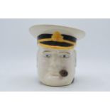 Large character jug of Sir Winston Churchill smoking a cigar, 18cm tall (cigar glued). In good