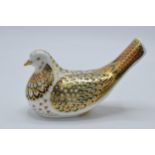 Royal Crown Derby paperweight Turtle Dove, first quality with gold stopper. In good condition with