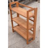 A set of wooden collapsible / folding shelves, suitable for antiques fairs, car boots and markets