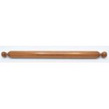 A 19th century treen turned wooden rolling pin with pencil to one end with inscription 'J H Kay.