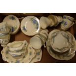 A mixed collection of tea ware to include Queen Anne, Heathcote pottery and one similar to consist