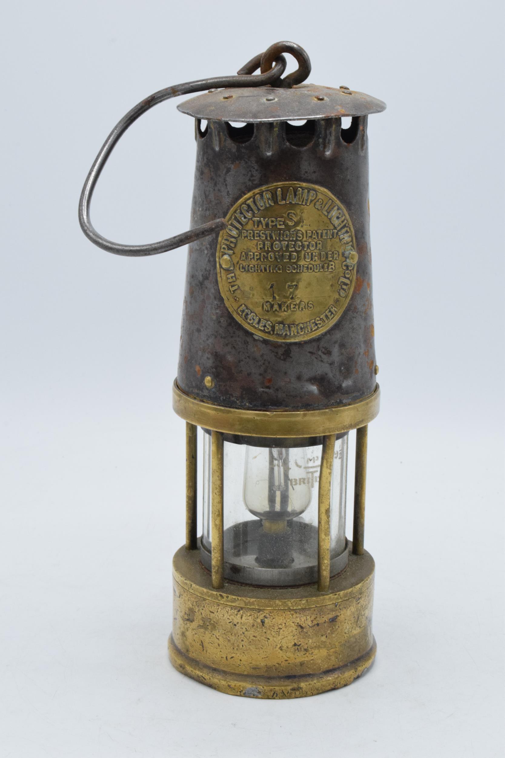 Eccles Type SL miner's lamp, 25cm tall.