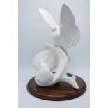 Royal Doulton Images of Nature group "The Homecoming" HN3532, on wooden plinth, 40cm tall. In good