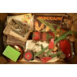 A collection of vintage Meccano to include parts, models, instruction booklets and other items (