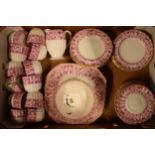 A collection of Spode Copeland tea ware in a floral pink pattern to include 12 cups, 12 saucers