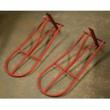 A pair of vintage 20th century saddle / bridle hangers by Stubbs of England in a powder dip coated