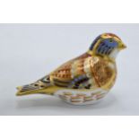 Royal Crown Derby paperweight Linnet, first quality with gold stopper. In good condition with no