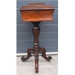 William IV rosewood teapoy of sarcophagus form, 81 x 41 x 38cm.