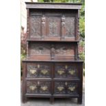 19th century dresser with carved decoration in a Jacobean manner, probably European. 120 x 56 x