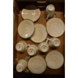 6 x Royal Doulton cups and saucers in the Gold Concord design H5049 (12) (mostly seconds). In good