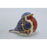 Royal Crown Derby paperweight Robin, first quality with stopper. In good condition with no obvious