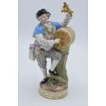 19th century Meissen figure of a gentleman with a wine barrel wearing tricorn hat, 18.5cm tall (