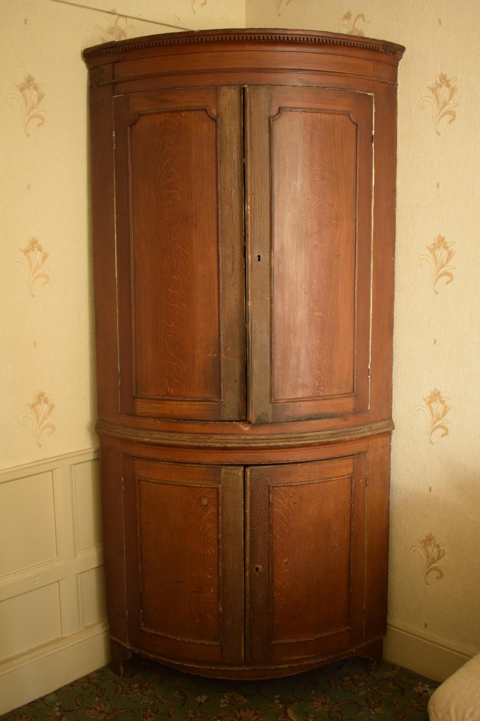 19th century freestanding double corner cupboard In good functional condition with some signs of