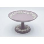 Wedgwood lilac Jasperware pedestal dish / tazza, 15.5cm diameter. In good condition with no