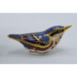 Royal Crown Derby paperweight Nuthatch, first quality with gold stopper. In good condition with no