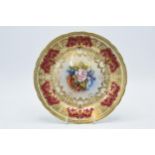 Aynsley floral and gilt 21cm cabinet plate with floral decoration signed 'J A Bailey'. In good