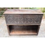 18th century and later dresser base / cupboard. 48cm deep, 122cm wide and 98cm tall. In good