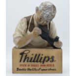 Phillips Stick a Soles & Heels Cobblers Shop rubberoid advertising display model, 27cm tall (some