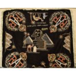 Interesting World War 2 (WW2) embroidered rug 'To Mother With Love From Albert Egypt' with RAF logos