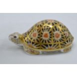 Royal Crown Derby paperweight Indian Star Tortoise, first quality with gold stopper. In good