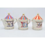 A trio of Sadler teapots to include Band Stand, Circus and Carousel (3). In good condition with no