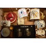 A mixed collection of items to include a two-handled Paragon commemorative loving cup, Wedgwood