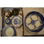 A mixed collection of pottery to include a large Royal Doulton Aubrey bowl and similar potty,