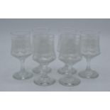 A set of 6 vintage glasses with lace design (6). In good condition with no obvious damage or