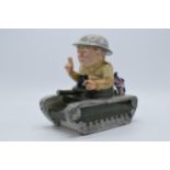 Bairstow Manor Collectables comical model of Winston Churchill in a tank. 20cm tall. In good